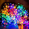 Miniatyrbild 2 av 6: Utomhus solcellslinga LED blomformad solcellsaga ljus julträdgårdsdekoration vacker ljusslinga flerfärgad flerfärgad
