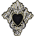 Miniatyrbillede 3 af 4: Perlebesatte krystalhjerte-rhinsten-patches (2 stk.) - DIY-broderi-applikation