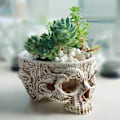 Miniatyrbilde 4 av 7: Halloween-skalleaskebeger for morsomme spøkelsesrøykergaver, sigarer, sigaretter, askebeger Retro Skull Askebeger, gotiske hjemmedekorgaver  Små  Små