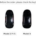 Miniatyrbilde 2 av 5: Lærnøkkelringveske for Tesla Model X - Blå nøkkelringdeksel
