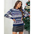 Miniatyrbillede 3 af 5: Dame Juletrøjer Sweater Grim Renskdyr Snefnug Xmas Jumper