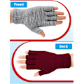 Miniatyrbilde 3 av 5: 2 par unisex halvfingerhansker vinter stretchy strikkede fingerløse hansker i
