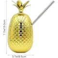 Miniatyrbillede 2 af 5: Ananas Cocktail Kop - Kobber Rustfrit Stål Drikkekop med Låg og Sugerør
