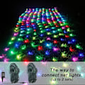 Miniatyrbilde 3 av 7: Utendørs julelysnett, 240 LED 18 fargeskiftende busklys med fjernkontroll, 14,8x4,9 fot flerfargede sammenkoblede vanntette lysslynger for