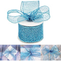 Miniatyrbillede 1 af 5: Lyseblå Mesh Wired Bånd Metallisk Glitrende Bånd Glitter Tinsel Mesh