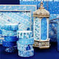 Miniatyrbild 3 av 5: Vinter Washi Tape Set - 10 rullar blå semester Washi Masking Tape
