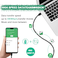 Miniatyrbillede 4 af 5: Micro USB-kabel 6ft 2-pak Android-oplader Hurtigopladningskabel flettet