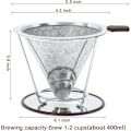 Miniatyrbillede 3 af 5: Hæld over kaffedripper, rustfrit stål kaffefilter, nem at