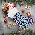 Miniatyrbild 6 av 7: Julklapp, Personliga Julklappsstrumpor 2-pack Regnbåge Leopard Holografisk 45,7 cm Julstrumpor Hängande Ornament Eldstad för B