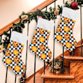 Miniatyrbillede 4 af 7: Jule-Strømpe, Personlige Jule-Strømper 2-pak Halloween Græskar Sort Buffalo Plaid 45,7 cm Jule-Strømper Hængende Ornament Pejs