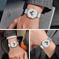 Miniatyrbilde 6 av 7: Kompatibel med 2024   Galaxy Watch 7 Ultra Band 47mm, Robust Men Stainless Steel Replacement Link Metal Bracelet Silver/Orange  Silver/Orange