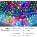 Miniatyrbillede 3 af 7: Udendørs julelysnet, 240 LED 18 farveskiftende netlys, 14,8 fod x 5 fod vandtætte tilslutningsmulige flerfarvede fe-lyskæder til