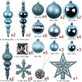 Miniatyrbild 5 av 5: 60st Blå Julgranskulor Ornament Set Osplitterbar Jul Bling-Bling