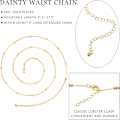 Miniatyrbild 3 av 5: 18K guldpläterade midjekedjor Body Chain för kvinnor Bikini