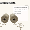 Miniatyrbillede 3 af 5: Nature Jute Twine 4-pak, Hver rulle er 328 fod, Naturlig 3-lags snoet snor