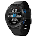 Miniatyrbillede 1 af 5: For Garmin Descent Mk 2i 26mm Læder Stål Spænde Urrem LEI Black