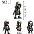 Miniatyrbillede 2 af 7: Seje skeletfigurer, unikke skelet harpikshåndværk ornament livagtig kranie statue, sød statue skelet ornamenter mindesmærke, unik 4stk