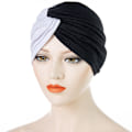 Miniatyrbilde 2 av 3: To-farget Patchwork Front Cross Over Hood Muslim Hodescarf