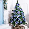 Miniatyrbild 3 av 5: 12 st glitter julstjärna konstgjorda julblomsdekorationer blommor
