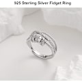 Miniatyrbillede 2 af 5: 925 Sterling Sølv Angst Ring - Justerbar Spinner Band Ring (til min datter)