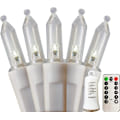 Miniatyrbillede 1 af 6: Mini julelys Batteridrevet 33FT 100 LED Hvid Wire String Lights med Fjernbetjening Timer 8 Tilstande til Indendørs Udendørs Træ Krans Bryllup