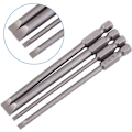 Miniatyrbillede 5 af 5: 4 stk. 100 mm magnetiske skruetrækkerbits - S2 legeringsstål, 1/4 sekskantet skaft