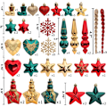 Miniatyrbild 3 av 5: Julgranskulor, 150 st julgransprydnad set röd guld grön