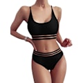 Miniatyrbillede 1 af 4: Push-up bikini med mesh-indsatser og høj talje