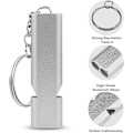 Miniatyrbild 2 av 5: Metall Dubbelpipig Visselpipa - Överlevnads- & Träningsvisselpipa med Nyckelring (Silver/Guld, 2-pack)