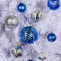Miniatyrbilde 4 av 5: Blå julekulepynt til juledekorasjoner - 36 deler juletre