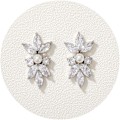 Miniatyrbilde 1 av 5: Marquise Cubic Zirconia Bryllup Brud Stud Øredobber for Bruder