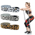 Miniatyrbild 6 av 6: Long Booty Band Höft Circle Loop Resistance Band Träningsövning för ben Lår Glute Butt Squat Halkfri design leopard medium-W3