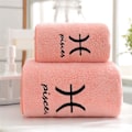 Miniatyrbild 2 av 6: Mjuka set 12 konstellationer Bokstäver Broderade ansikte Badlakan Stor Stark Vattenabsorption För Vuxen Serviette De Bain Style C