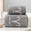 Miniatyrbild 1 av 6: Mjuka set 12 konstellationer Bokstäver Broderade ansikte Badlakan Stor Stark Vattenabsorption För Vuxen Serviette De Bain Style A
