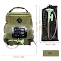 Miniatyrbild 4 av 5: 20L utomhusbadväska Solar Vandring Camping Duschväska Bärbar Värme Badvatten Förvaringsväska Slang Bytbar Duschhuvud camouflage