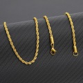 Miniatyrbild 5 av 6: Tjock Twist Chain Halsband Män Mode Smycken Rostfritt Stål Hane 60CM Fet rep Chain Halsband Bästa presenterna till pojkvän 60cm Platinum Plated
