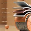 Miniatyrbild 6 av 6: Maghjul Automatisk studsande mage Sammandragning Balanserat hushållsstöd Tränare Rull Fitness Orange Gray with timer