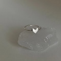 Miniatyrbild 1 av 6: Silverfärg Ihålig hjärtform Öppen Ring Set Design Söt Mode Kärlek Smycken För Kvinnor Tjejpresenter Justerbar födelsedagsfest style2