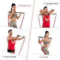Miniatyrbild 5 av 6: Träningsbar Fitness Motståndsband Set Pilates Yoga Pull Rope Träningsträning Expander Gymutrustning för hemkroppsbyggande bar and 250lbs-13pcs
