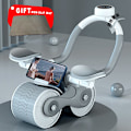 Miniatyrbild 1 av 6: Ab Roller Wheel Automatisk Rebound Med Counter Anti-slip Maghjul Push-up Roll Trainer Gym Hem träningsutrustning Gold