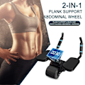 Miniatyrbild 3 av 6: Abdominal Exercise Roller Dual Wheel Design Abdomi Gray with Timer
