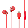Miniatyrbild 1 av 5: Öronsnäckor In-ear-hörlurar kompatibla med Iphone 11 Pro Max Iphone X/xs/xr Iphone 8/8 Plus/7/7 Plus, trådbundna hörlurar Inbyggd mikrofon med kontroll red