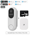 Miniatyrbild 1 av 6: 1080P Tuya Smart videodörrklocka 2,4GHz 5GHz WIFI trådlös dörrklocka Vattentät Night Vision Smart Home Video Intercom-kamera Option 5 EU plug
