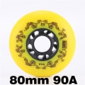 Miniatyrbild 1 av 6: 8st Vit/Gul Inline Rullskridskor Hjul 90A Yellow 80mm 8pcs