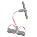 Miniatyrbild 1 av 6: Resistance Bands 4-Tube Yoga Pedal Puller Resistance Band Elastiskt dragrep Fitness för magträning midjearm Pink and Grey