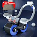 Miniatyrbild 1 av 6: Ab Roller Wheel Automatisk Rebound Med Counter Anti-slip Maghjul Push-up Roll Trainer Gym Hem träningsutrustning Gray