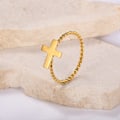Miniatyrbild 3 av 6: Enkelt rostfritt stål Retro Lady Butterfly Twisted Chain Rings Hjärta Kors Runt Enkelt Finger Smycken För Dam Tillbehör JZ3675P 6