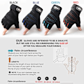 Miniatyrbild 4 av 6: Andningsbara träningshandskar Fingerless Weight Liftin LIGHT BLUE-BLACK XL