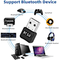 Miniatyrbild 4 av 4: USB Bluetooth Dongle Bluetooth 5.0 Mini USB Dongle Adapter med låg power Plug And Play (bluetooth 5.0)