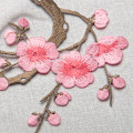 Miniatyrbild 8 av 8: Vackra broderade plommonblommor Flower Patch Stryk/sy på App Beige